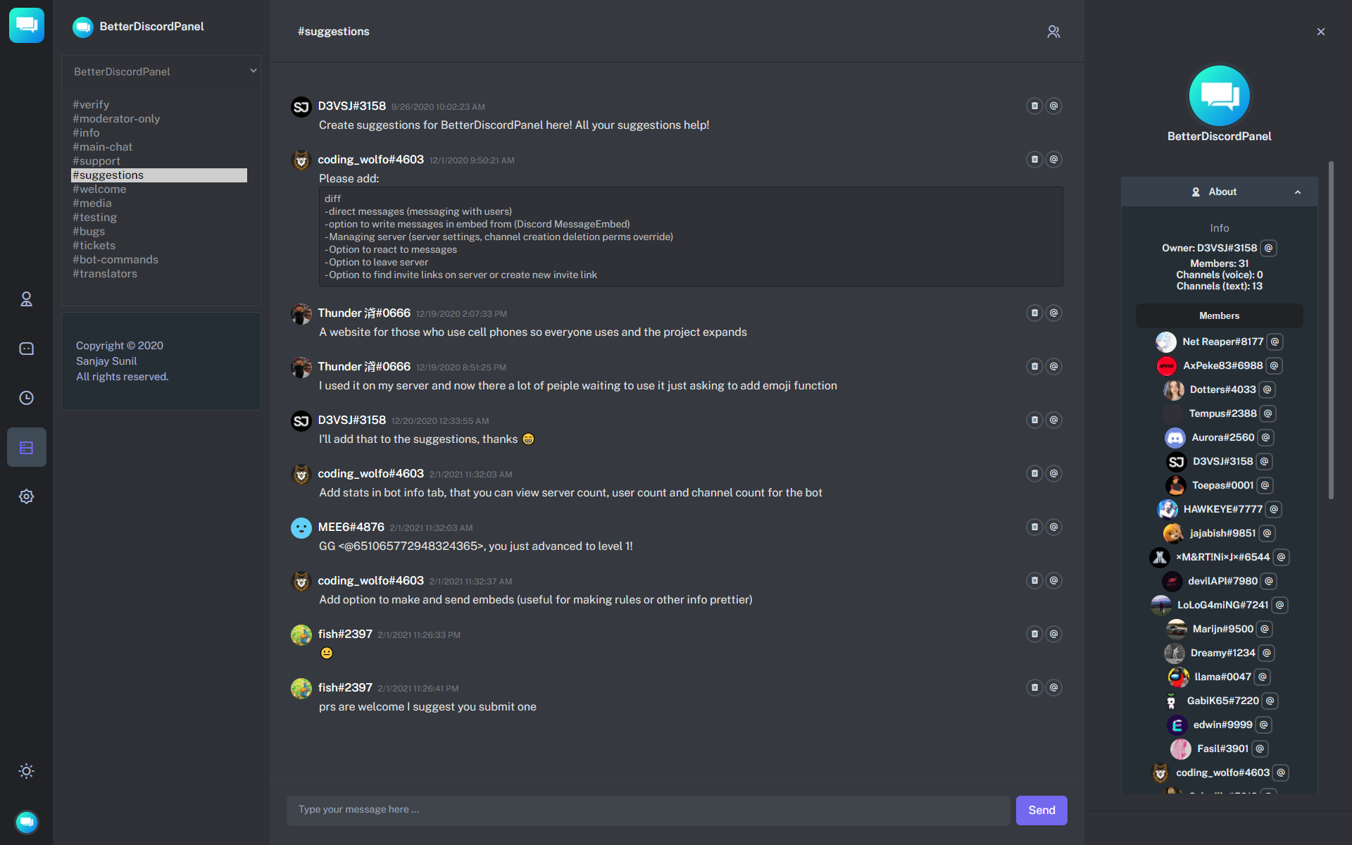 Discord embed chat